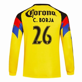 adidas C. Borja Club Am??rica 25/26 Long Sleeve Home Jersey (Yellow) Drop Shoulder Heat Zone Fit