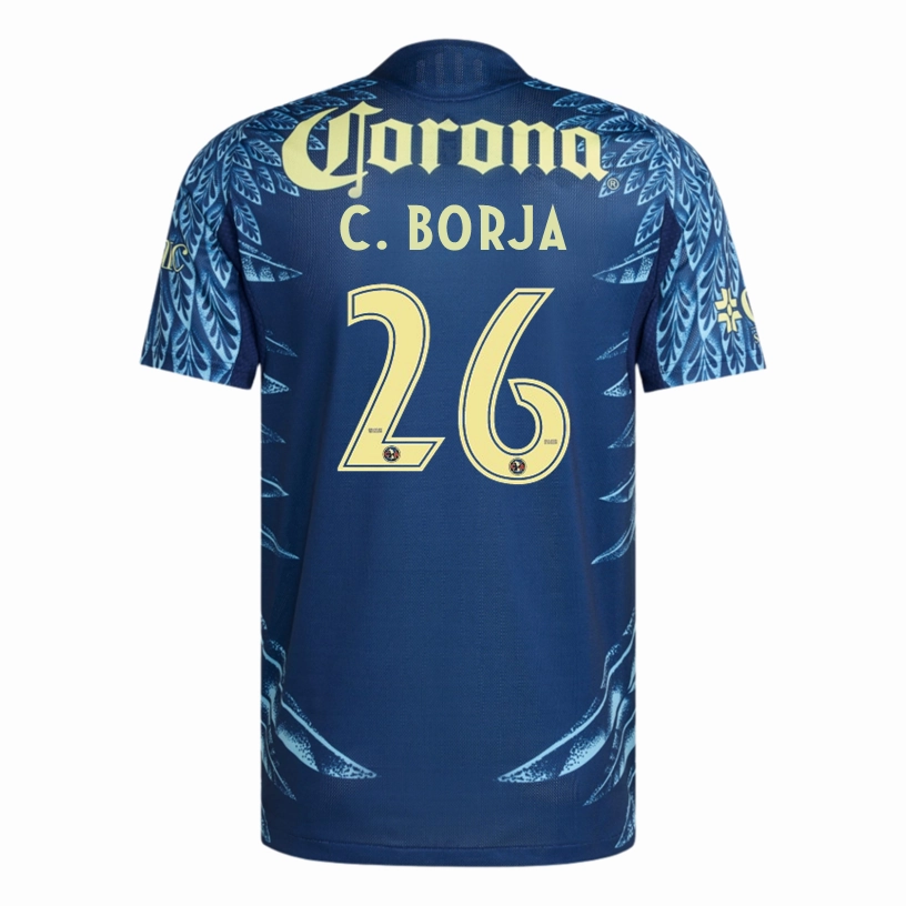 adidas C. Borja Men's Club Am??rica 25/26 Authentic Away Jersey (Blue) Airflow Enhancing Texture