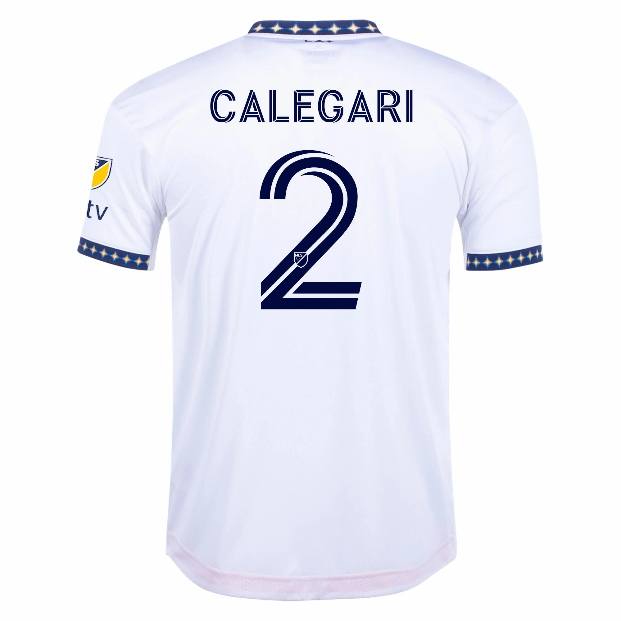 adidas Calegari LA Galaxy Home Authentic Jersey 22/23 w/ MLS Patches (White) Flattering Drop Shoulder