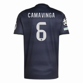 adidas Camavinga Real Madrid 25/26 Away Jersey w/ Champions League Patches (Legend Ink) Rapid Fit Durable Stitching