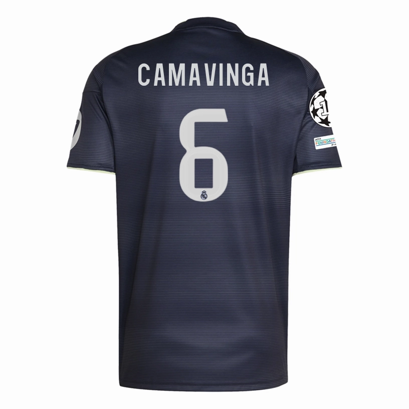 adidas Camavinga Real Madrid 25/26 Away Jersey w/ Champions League Patches (Legend Ink) Rapid Fit Durable Stitching
