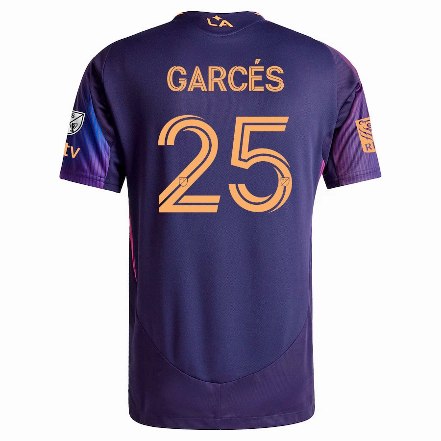 Effortless Style Drop Shoulder adidas Carlos Garc??s LA Galaxy Authentic Away Jersey w/ MLS   Apple TV   RBC Sponsor 25/26 (Purple)