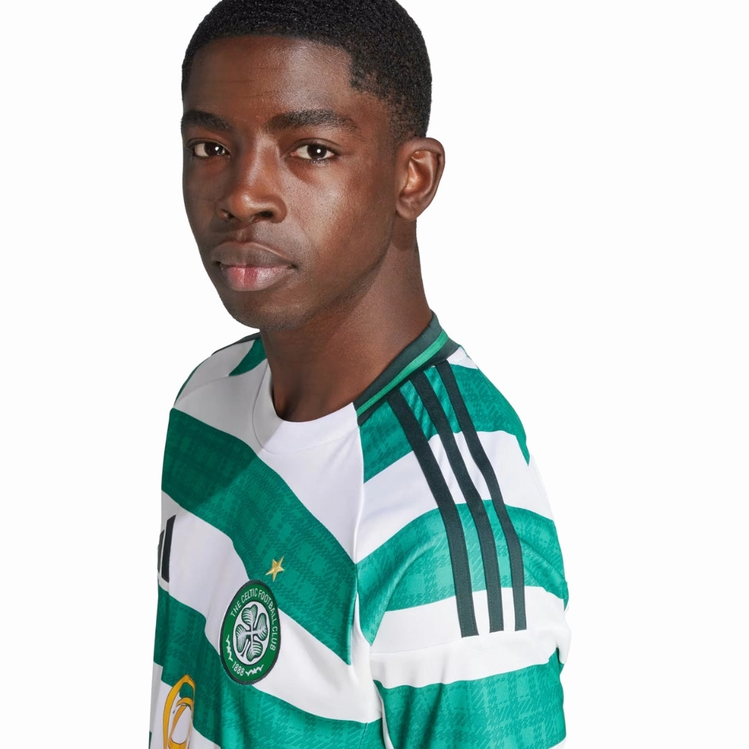 adidas Celtic FC 25/26 Home Jersey (White) Ventilation Mesh Design