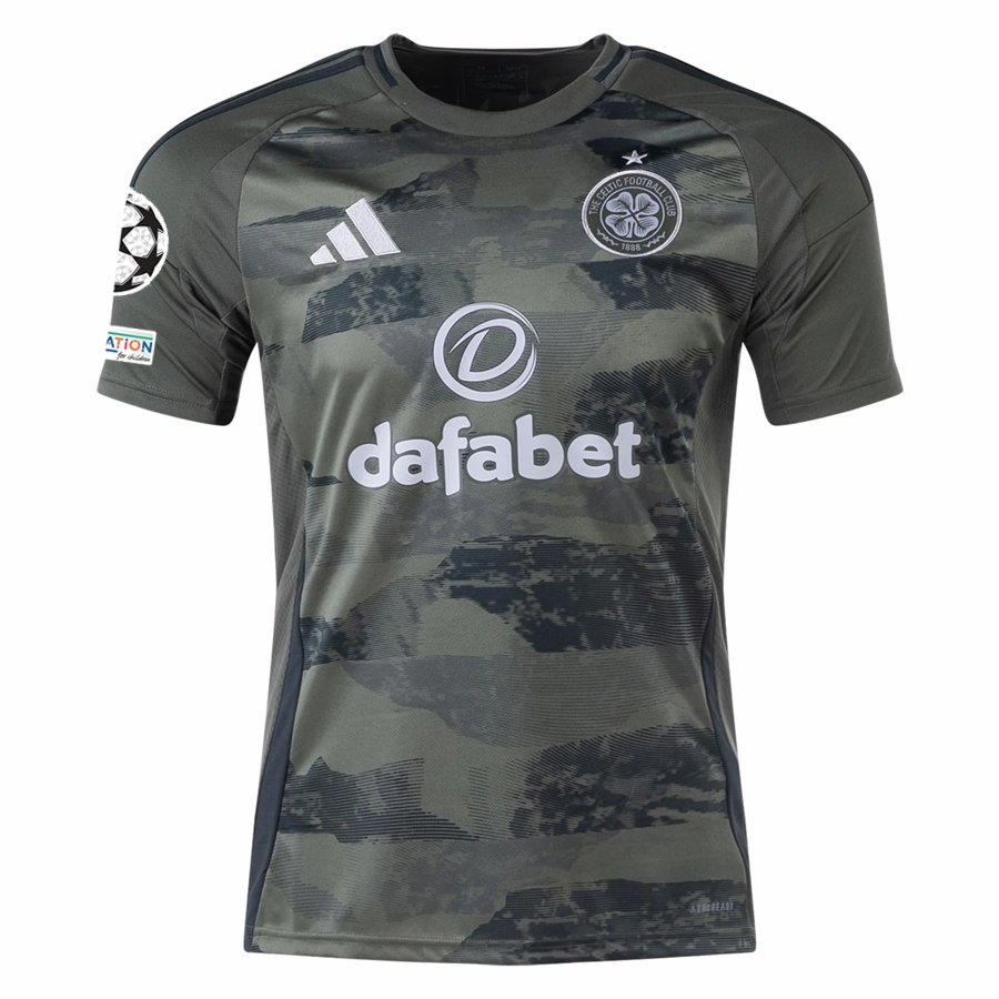 Quick Release Tag adidas Celtic Third Jersey w/ Champions League Patches 24/25 (Army Green)