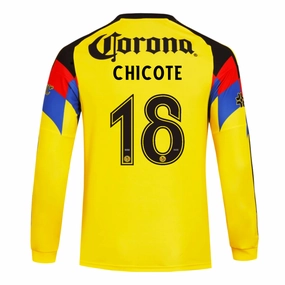 Fade Resistant Dyeing Run Control adidas Chicote Club Am??rica 25/26 Long Sleeve Home Jersey (Yellow)