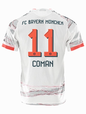 adidas Coman Authentic Away Jersey 25/26 w/ Sponsor   Meister Bundesliga Patch (White/Red) Cool Texture Urban Flex