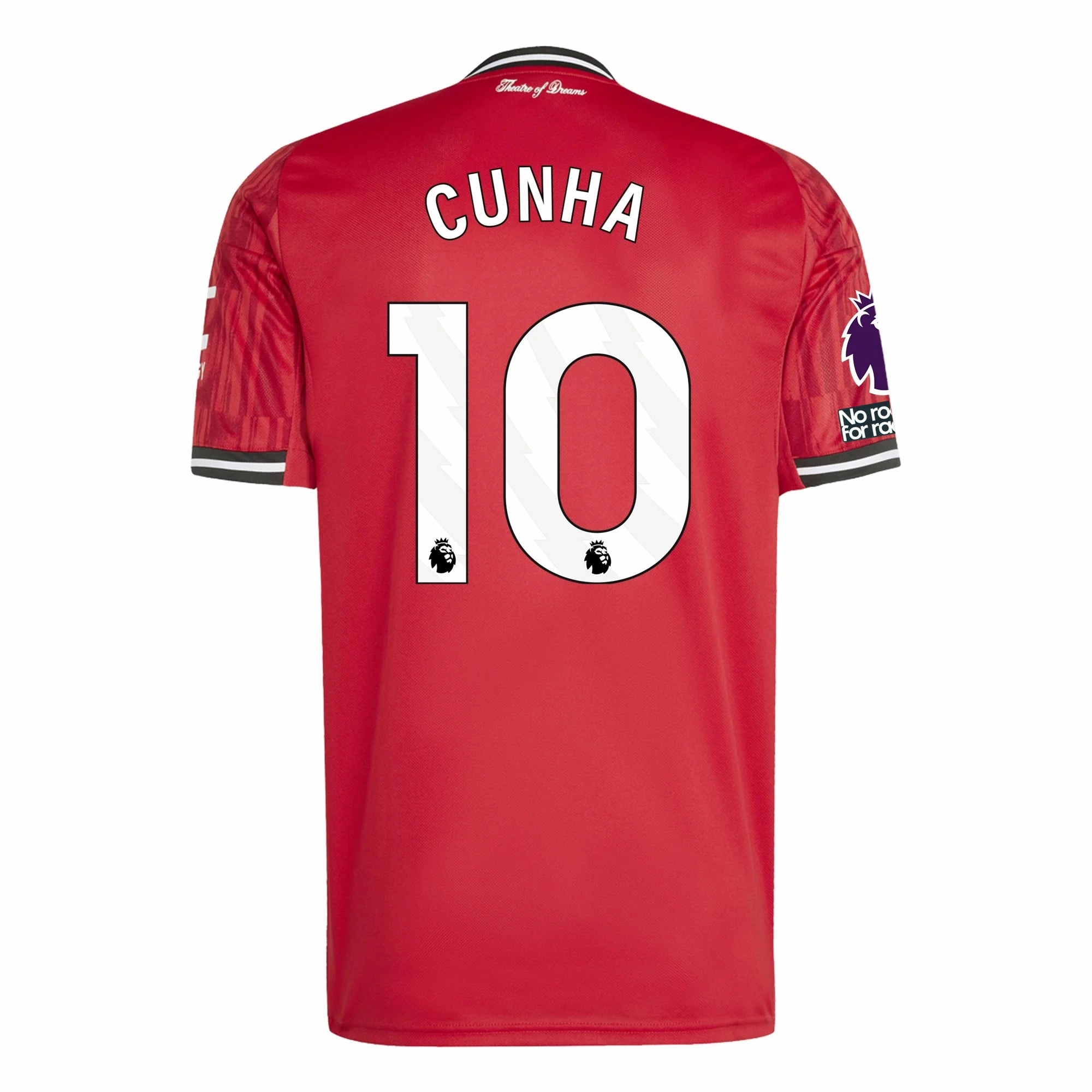 adidas Cunha Men's Manchester United Home Jersey 25/26 w/ EPL   NRFR Patches (Red) Sweat Management Technology Flatlock Seam Finish