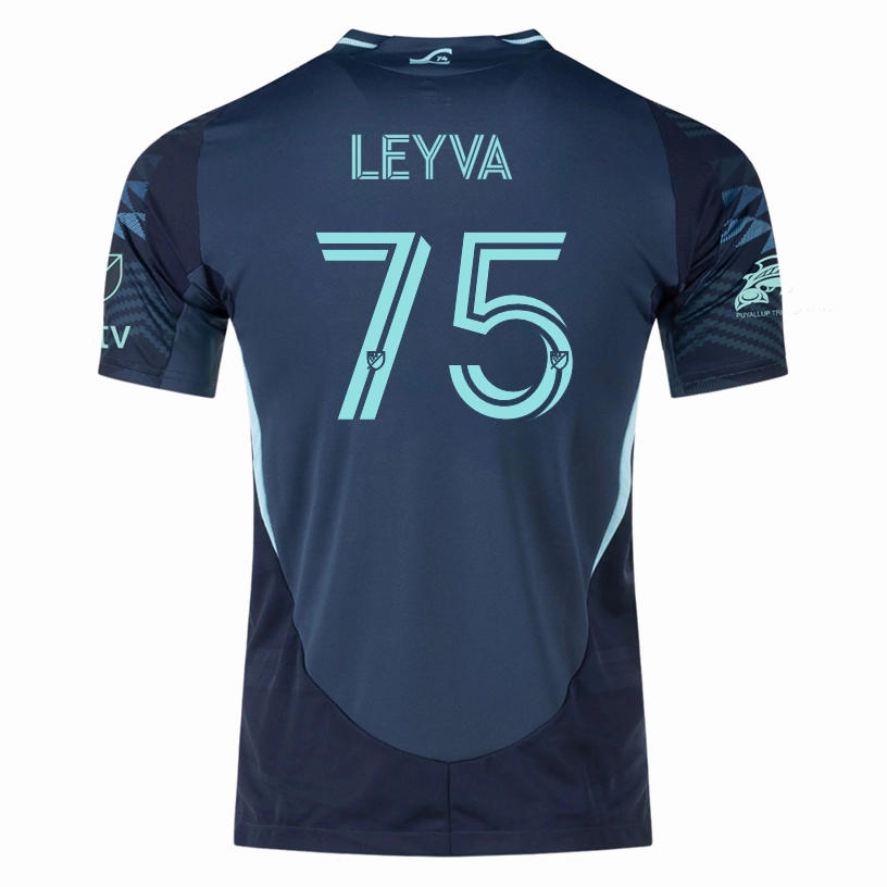Airflow Channel Design Crisp Look adidas D. Leyva Seattle Sounders Authentic Away Jersey 25/26 w/ MLS Patches & Sponsor (Aura Ink)
