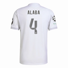 Rapid Evaporation Build adidas David Alaba Real Madrid 25/26 Home Jersey w/ Champions League Patches (White)