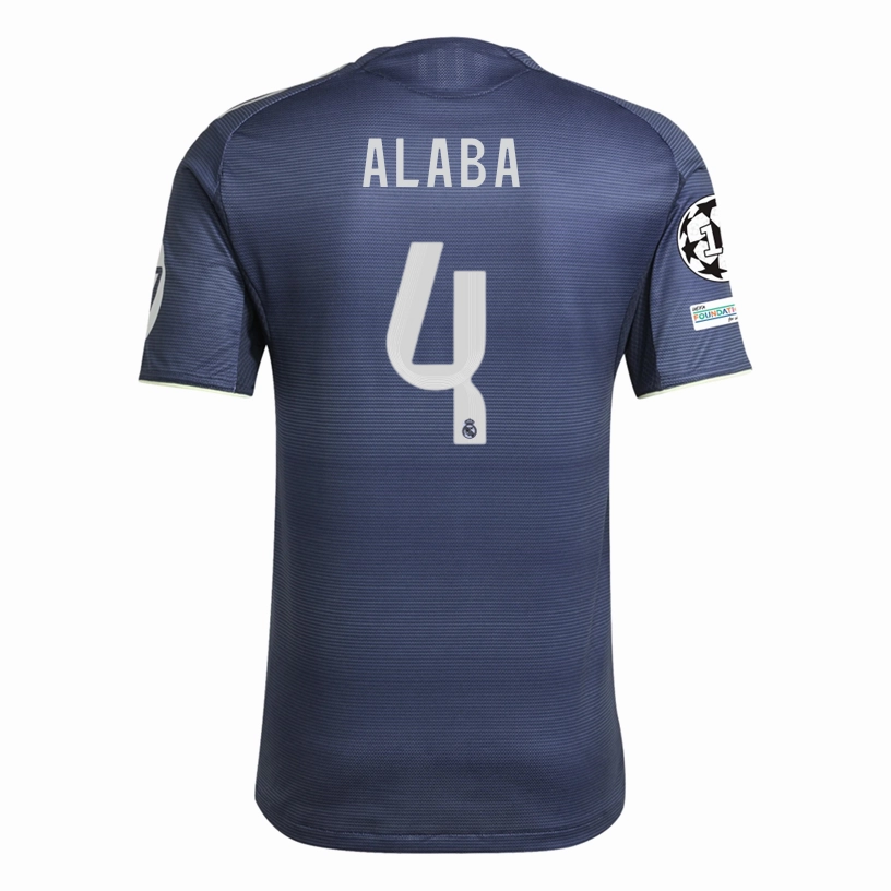 adidas David Alaba Real Madrid Authentic Away Jersey 25/26 w/ Champions League Patches (Legend Ink) Directional Vent Patterns Reflective Trim