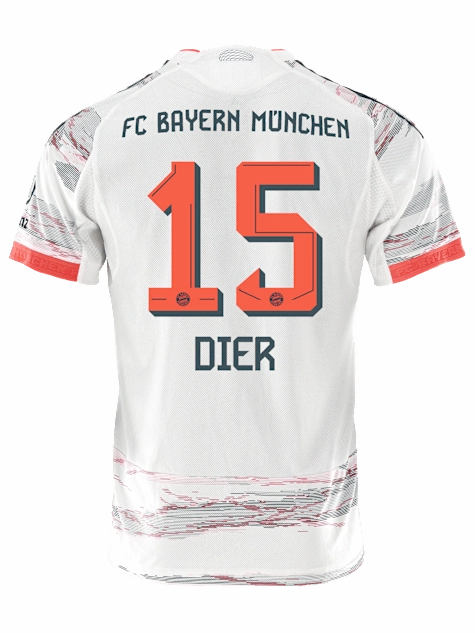 Workout Session Unisex Design adidas Dier Authentic Away Jersey 25/26 w/ Sponsor   Meister Bundesliga Patch (White/Red)