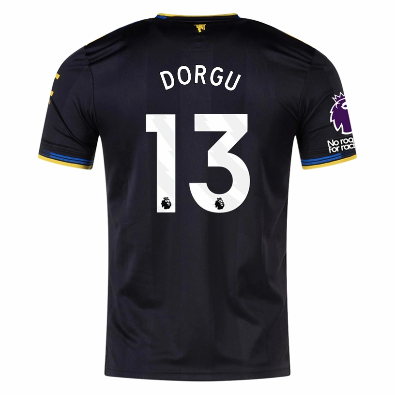 Tight Motion adidas Dorgu Men's Manchester United Authentic Third Jersey 25/26 w/ NRFR   EPL Patches (Black)