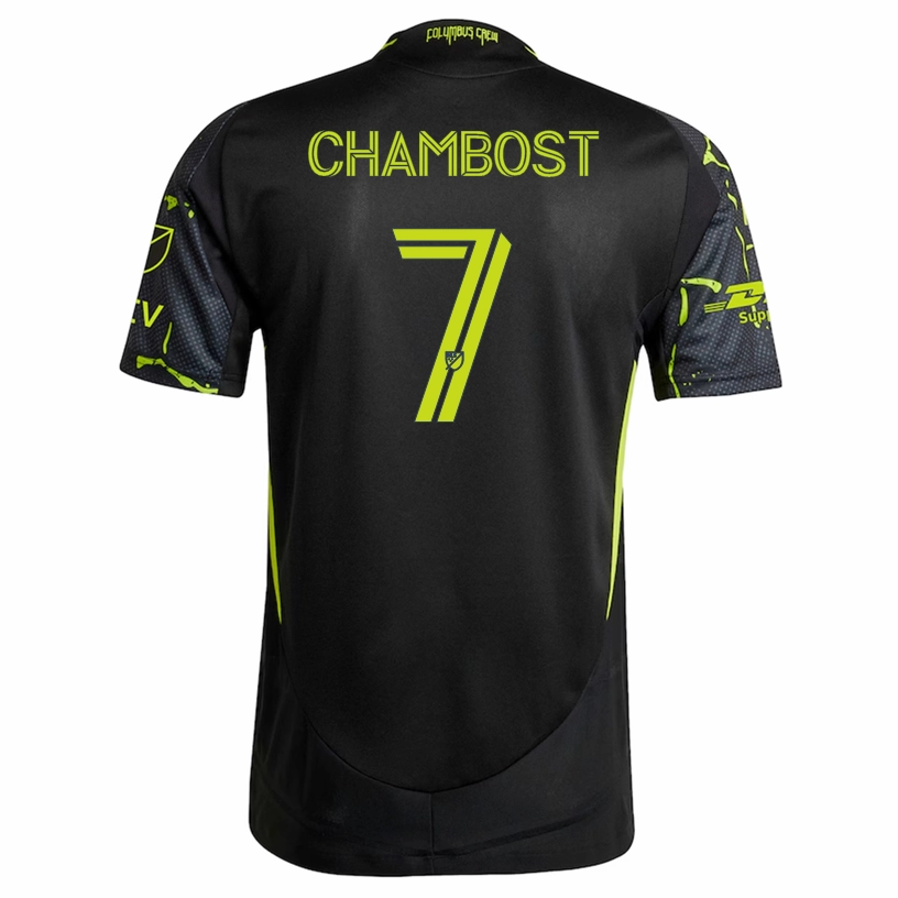 adidas Dylan Chambost Columbus Crew Authentic Away Jersey w/ MLS Patches 25/26 (Black/Yellow) Reflective details Multi Directional Stretch Panels
