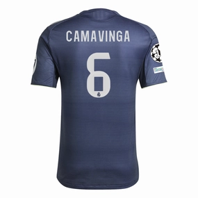 Performance Apparel adidas Eduardo Camavinga Real Madrid Authentic Away Jersey 25/26 w/ Champions League Patches (Legend Ink