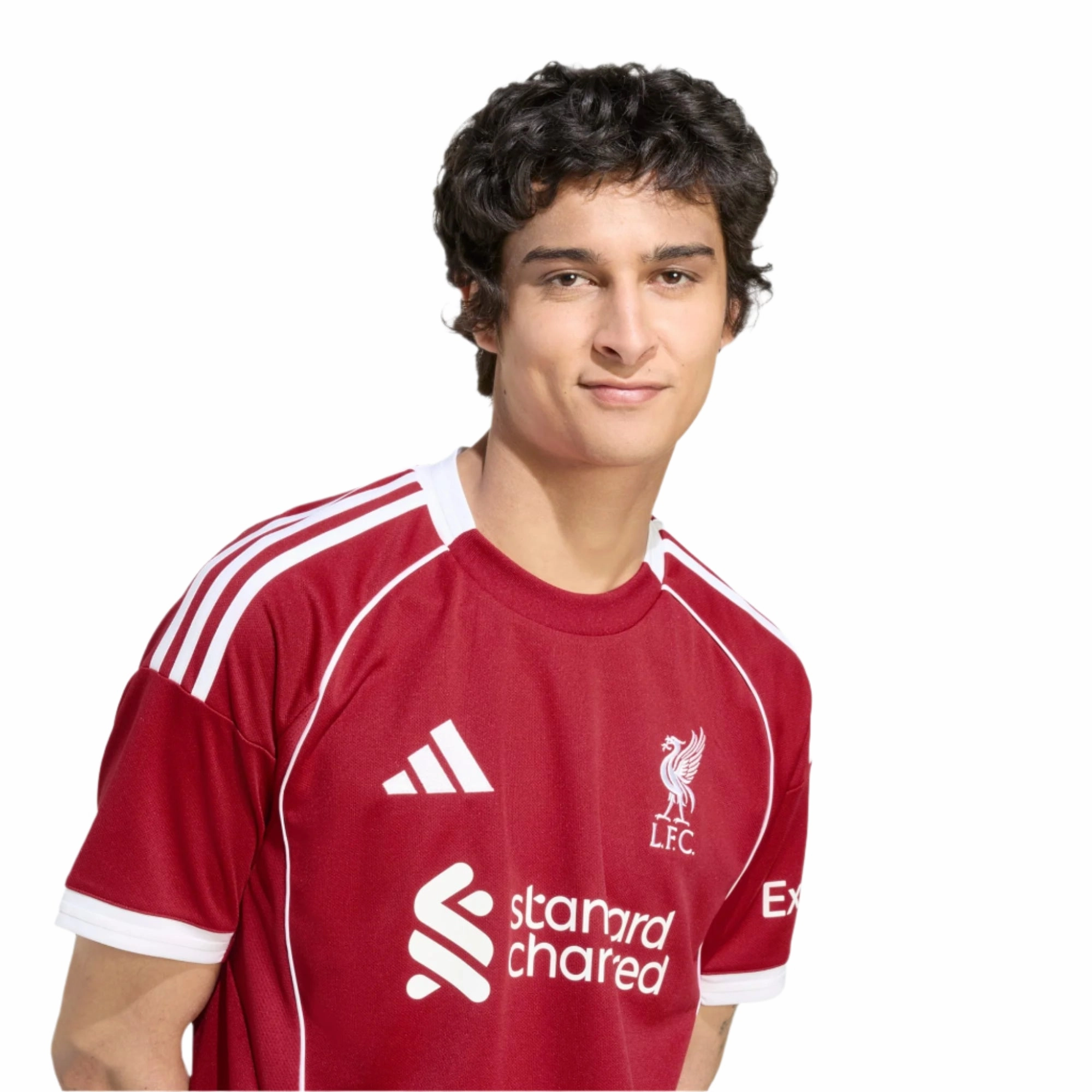 No Bulk Casual Activewear adidas Endo Men's Liverpool Home Jersey 25/26 w/ NRFR   EPL Champions Patch (Strawberry Red)