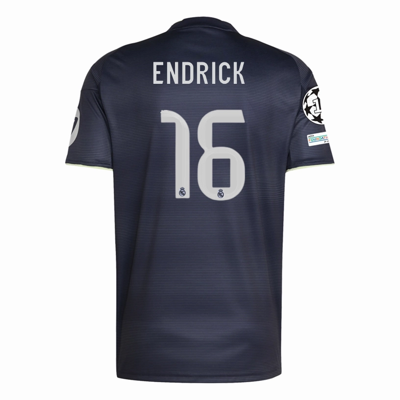 adidas Endrick Real Madrid 25/26 Away Jersey w/ Champions League Patches (Legend Ink) Water Repellent Finish