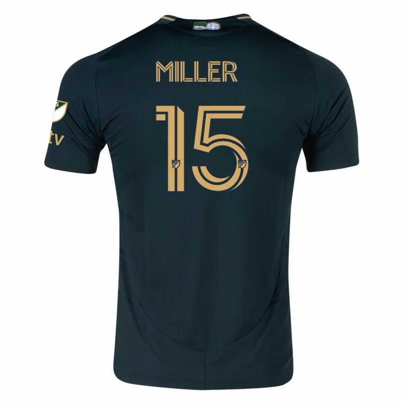 adidas Eric Miller Portland Timbers Authentic Home Jersey w/ MLS & Apple Patch 25/26 (Green/Gold) High Breathability Mesh Relaxed Comfort