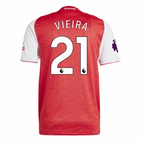 Moisture Wicking Design adidas Fabio Vieira Arsenal FC Authentic Home Jersey 25/26 w/ EPL Patch (Better Scarlet/White