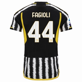 Soft Brushed Interior adidas Fagioli Juventus Home Jersey w/ Serie A Patch 23/24 (Black/White)