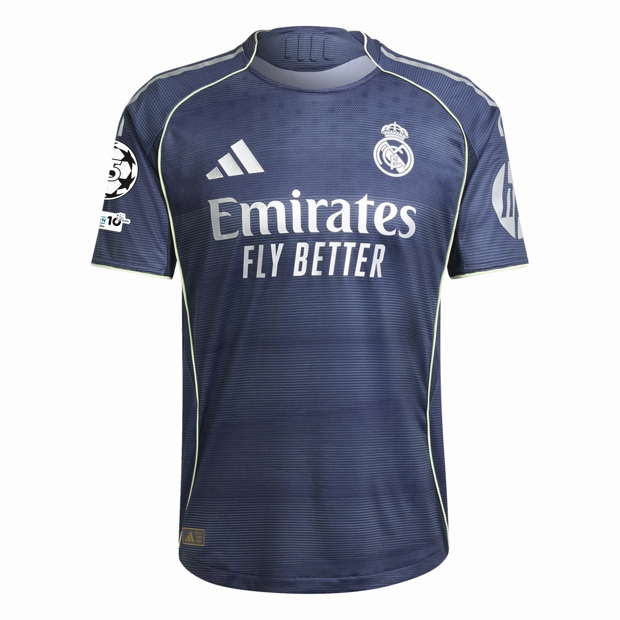 Neutral Vibe Jacquard Knit adidas Federico Valverde Real Madrid Authentic Away Jersey 25/26 w/ Champions League Patches (Legend Ink