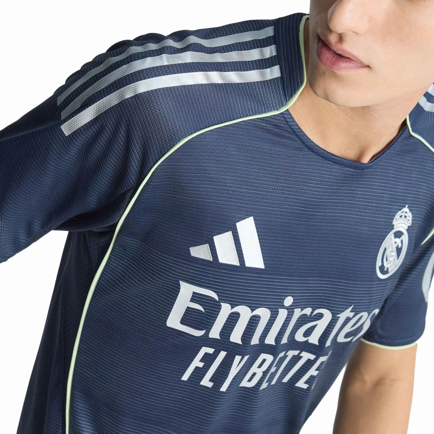 adidas Fran Garc??a Real Madrid Authentic Away Jersey 25/26 w/ Champions League Patches (Legend Ink) All Sport Fit