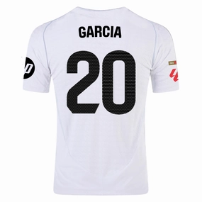 adidas Fran Garcia Real Madrid Authentic Home Jersey w/ La Liga Patches 24/25 (White/Black) Soft Inner Lining Zero Chafe Technology