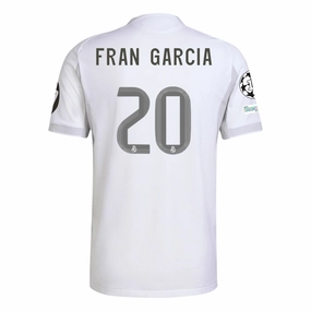adidas Francisco Jos?? Garc??a Torres Real Madrid 25/26 Home Jersey w/ Champions League Patches (White) Tagless Construction