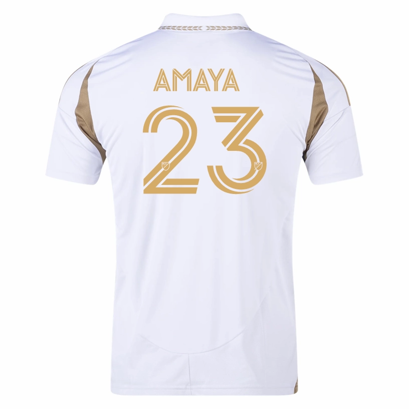 adidas Frankie Amaya LAFC Away Jersey 25/26 (White/Gold) Hypoallergenic fabric