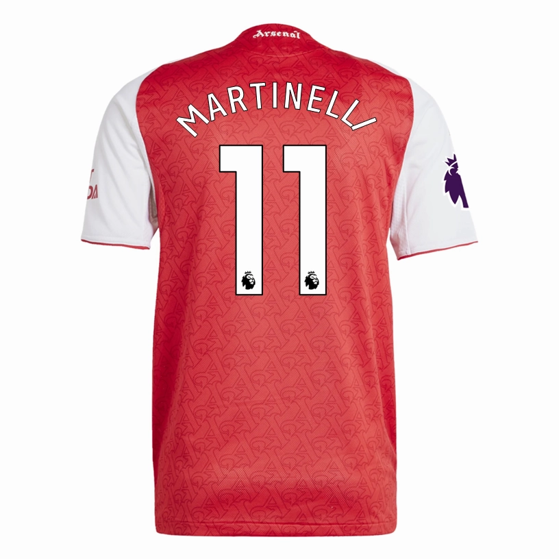 Thermal regulation Multi Panel Construction adidas Gabriel Martinelli Arsenal FC Authentic Home Jersey 25/26 w/ EPL Patch (Better Scarlet/White