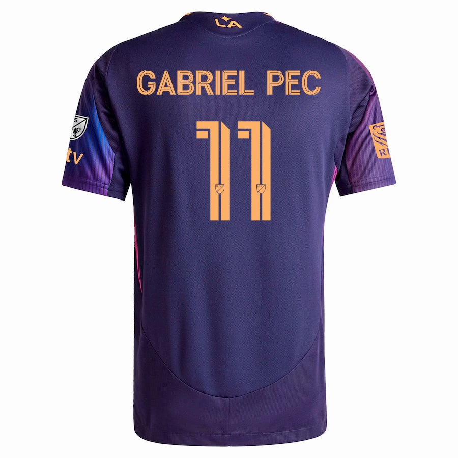 Movement Support anti static coating adidas Gabriel Pec LA Galaxy Authentic Away Jersey w/ MLS   Apple TV   RBC Sponsor 25/26 (Purple)
