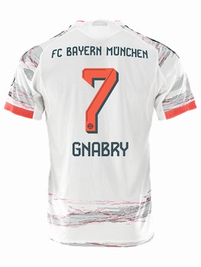 adidas Gnabry Authentic Away Jersey 25/26 w/ Sponsor   Meister Bundesliga Patch (White/Red) Performance Driven Ventilation Panels
