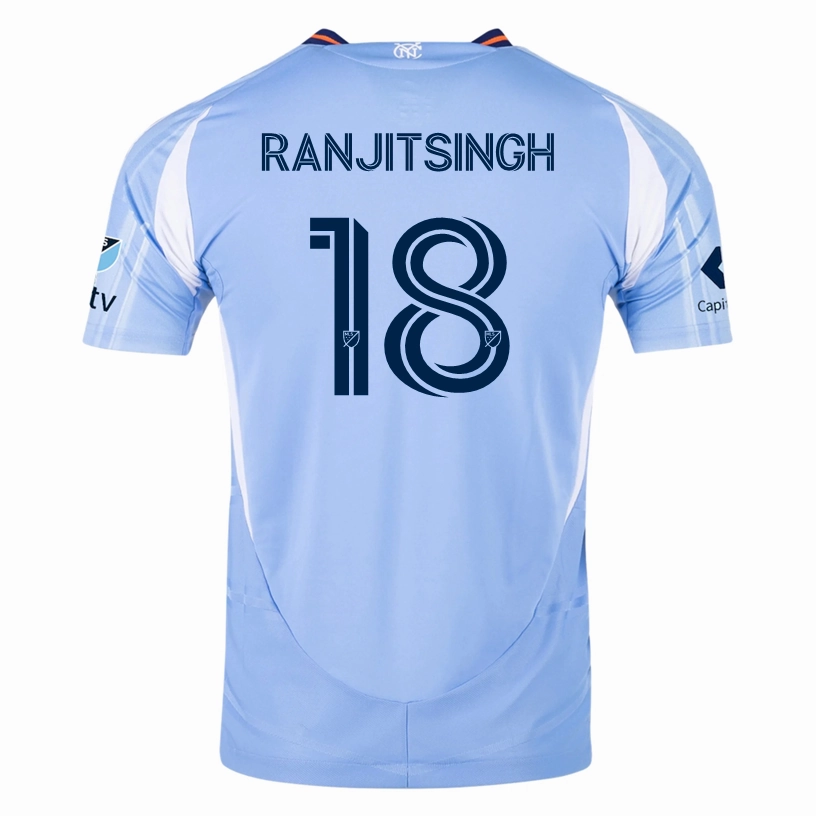 Game Ready adidas Greg Ranjitsingh New York City FC Authentic Home Jersey 25/26 w/ MLS Patches (Bahia Light Blue)