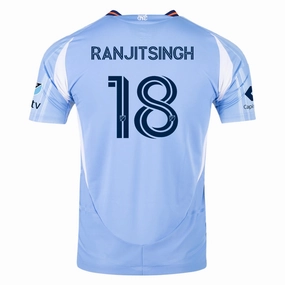 Molded Collar Architecture Color Blocked adidas Greg Ranjitsingh New York City FC Authentic Home Jersey 25/26 w/ MLS Patches (Bahia Light Blue)