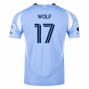 Natural motion Effortless Comfort adidas Hannes Wolf New York City FC Authentic Home Jersey 25/26 w/ MLS Patches (Bahia Light Blue)