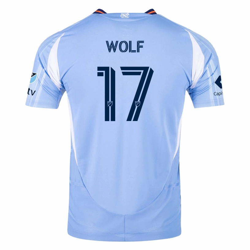 Maximum Performance adidas Hannes Wolf New York City FC Authentic Home Jersey 25/26 w/ MLS Patches (Bahia Light Blue)