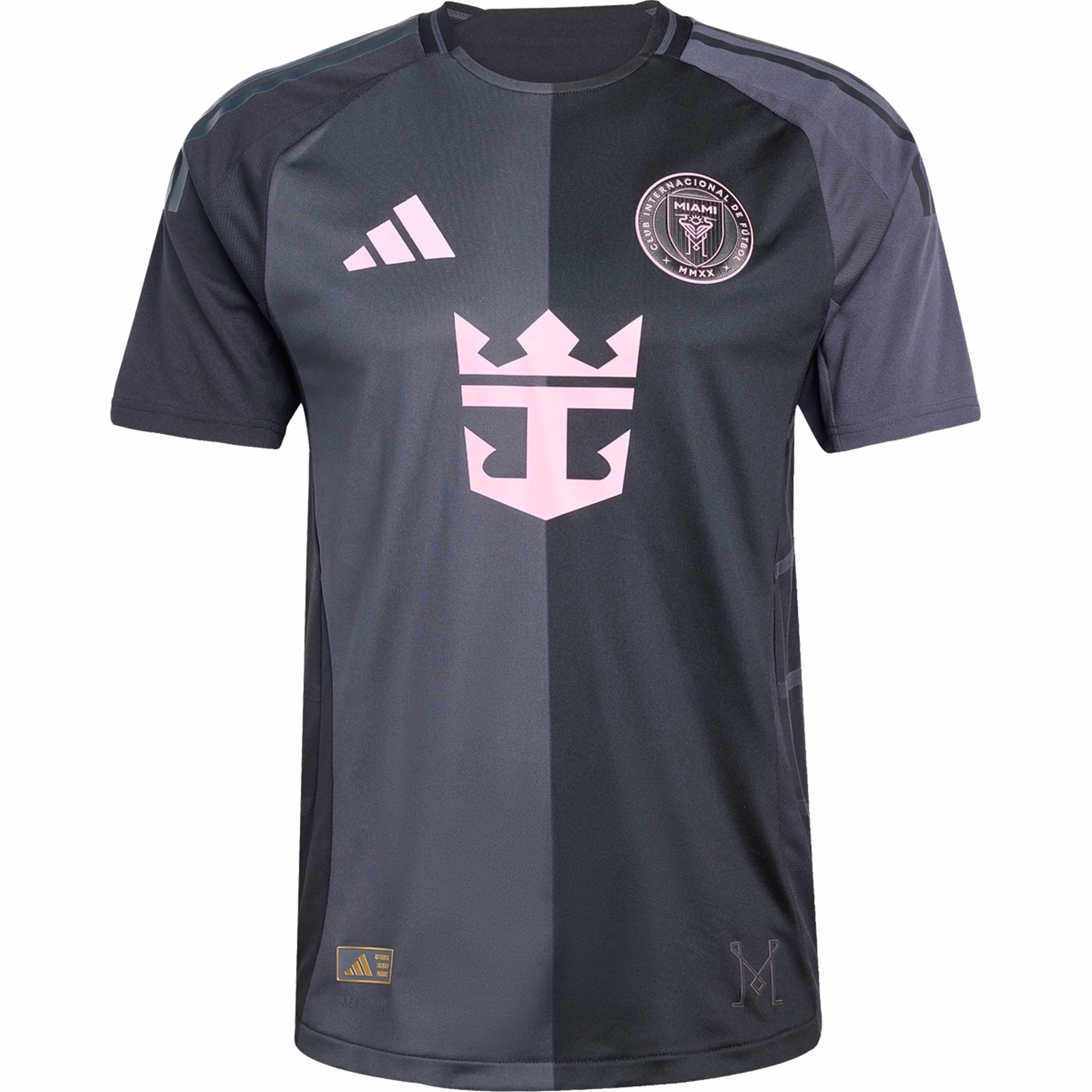 adidas Inter Miami Authentic Away Jersey 25/26 (Black/Pink) Recycled Polyester Blend Performance Wear