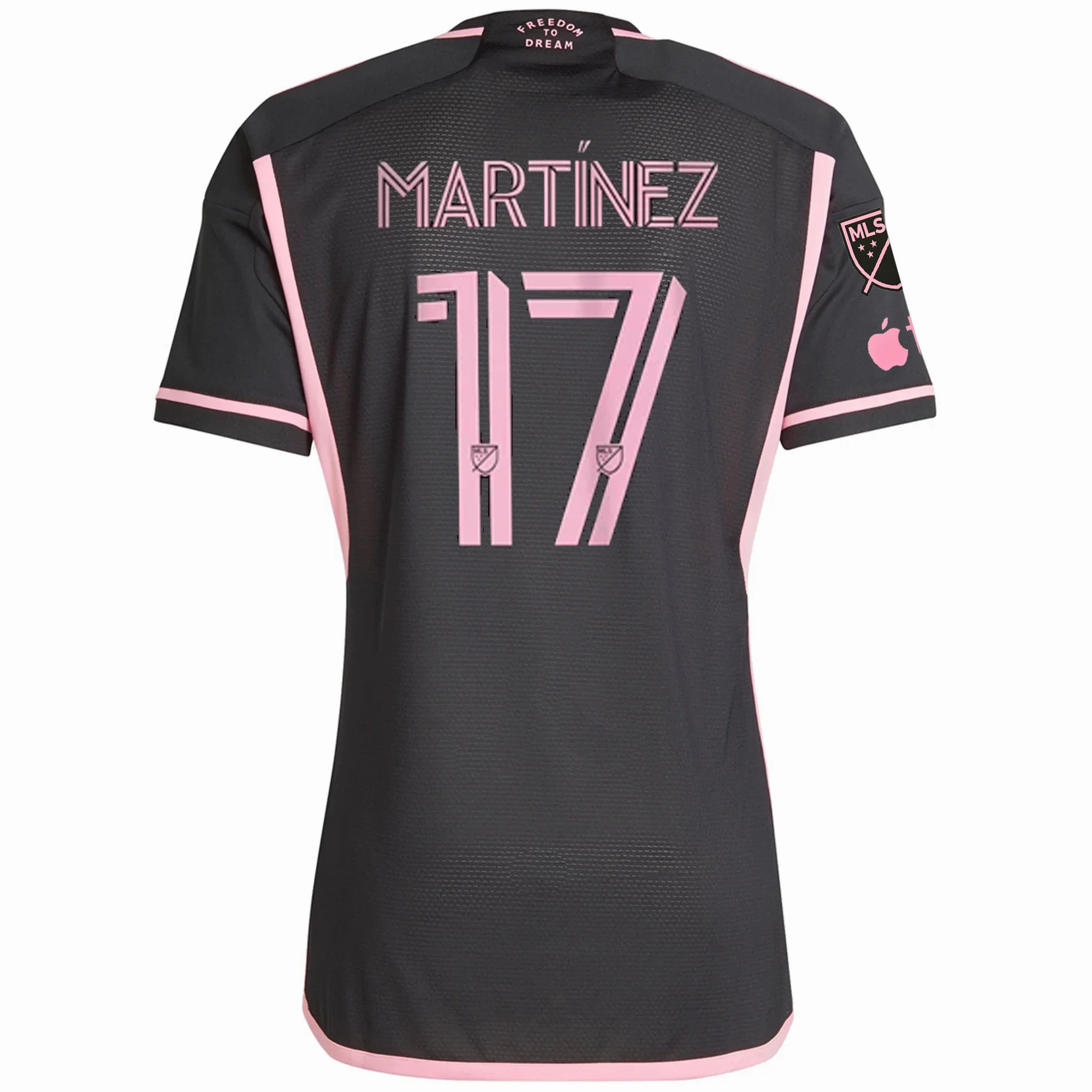 adidas Inter Miami Authentic Josef Martinez Royal Caribbean Away Jersey w/ MLS   Apple TV Patches 23/24 (Black/Bliss Pink) Comfortable Inner Lining Quick Action