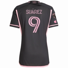 Pro Fit adidas Inter Miami Authentic Luis Suarez Royal Caribbean Away Jersey w/ MLS   Apple TV Patches 23/24 (Black/Bliss Pink)