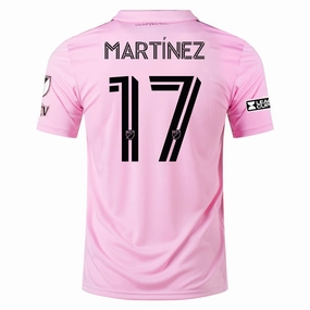 Flexible Shoulder Gusset Stretchable Fabric adidas Inter Miami Josef Mart??nez Home Jersey 23/24 w/ MLS   Leagues Cup Patch   Match Details (True Pink/Black)