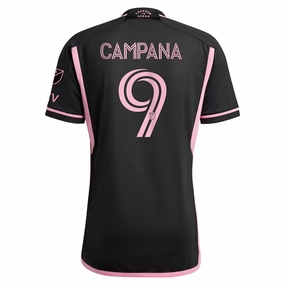 adidas Inter Miami Leonardo Campana Authentic Player Version Away Jersey 23/24 w/ MLS Patches (Black/Pink) Reflective Detailing