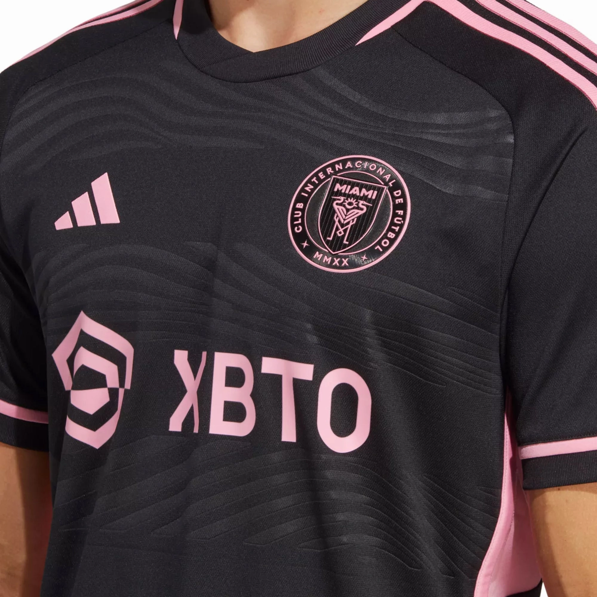 adidas Inter Miami Leonardo Campana Authentic Player Version Away Jersey 23/24 w/ MLS Patches (Black/Pink) Quick Cooling System Gear Ready