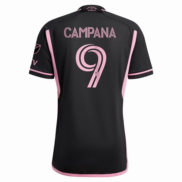 adidas Inter Miami Leonardo Campana Authentic Player Version Away Jersey 23/24 w/ MLS Patches (Black/Pink) Reflective Detailing