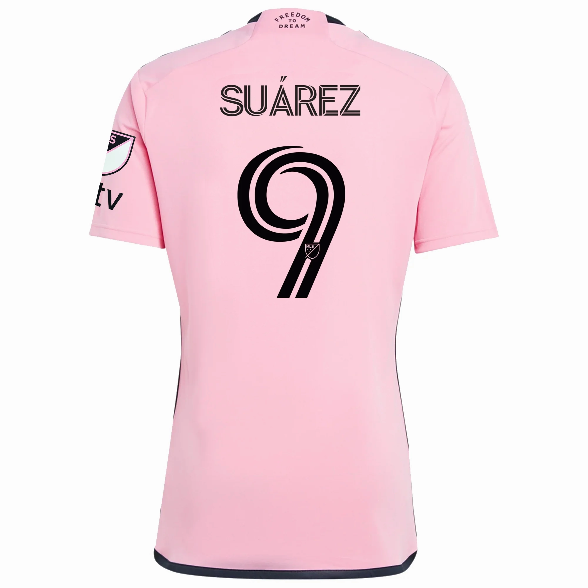 gear up adidas Inter Miami Luis Suarez Royal Caribbean Home Jersey w/ MLS   Apple TV Patches 24/25 (Easy Pink)