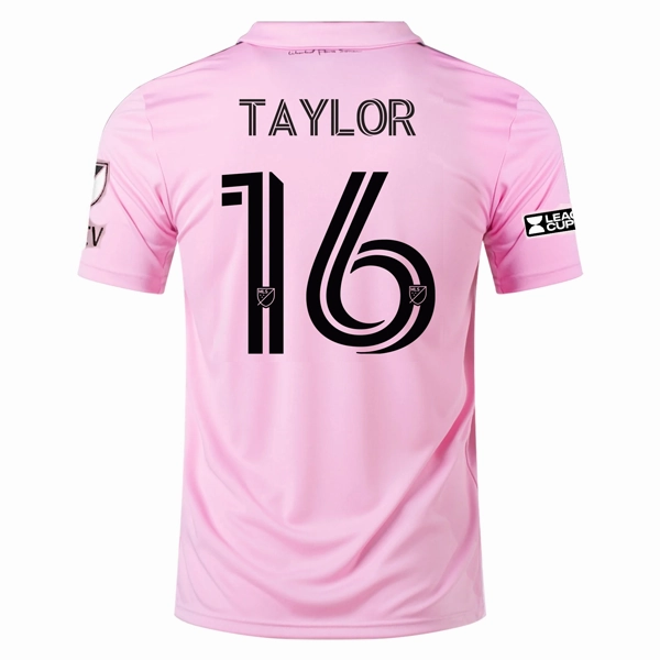 Training Apparel Reliable Fit adidas Inter Miami Robert Taylor Home Jersey 23/24 w/ MLS   Leagues Cup Patch   Match Details (True Pink/Black)