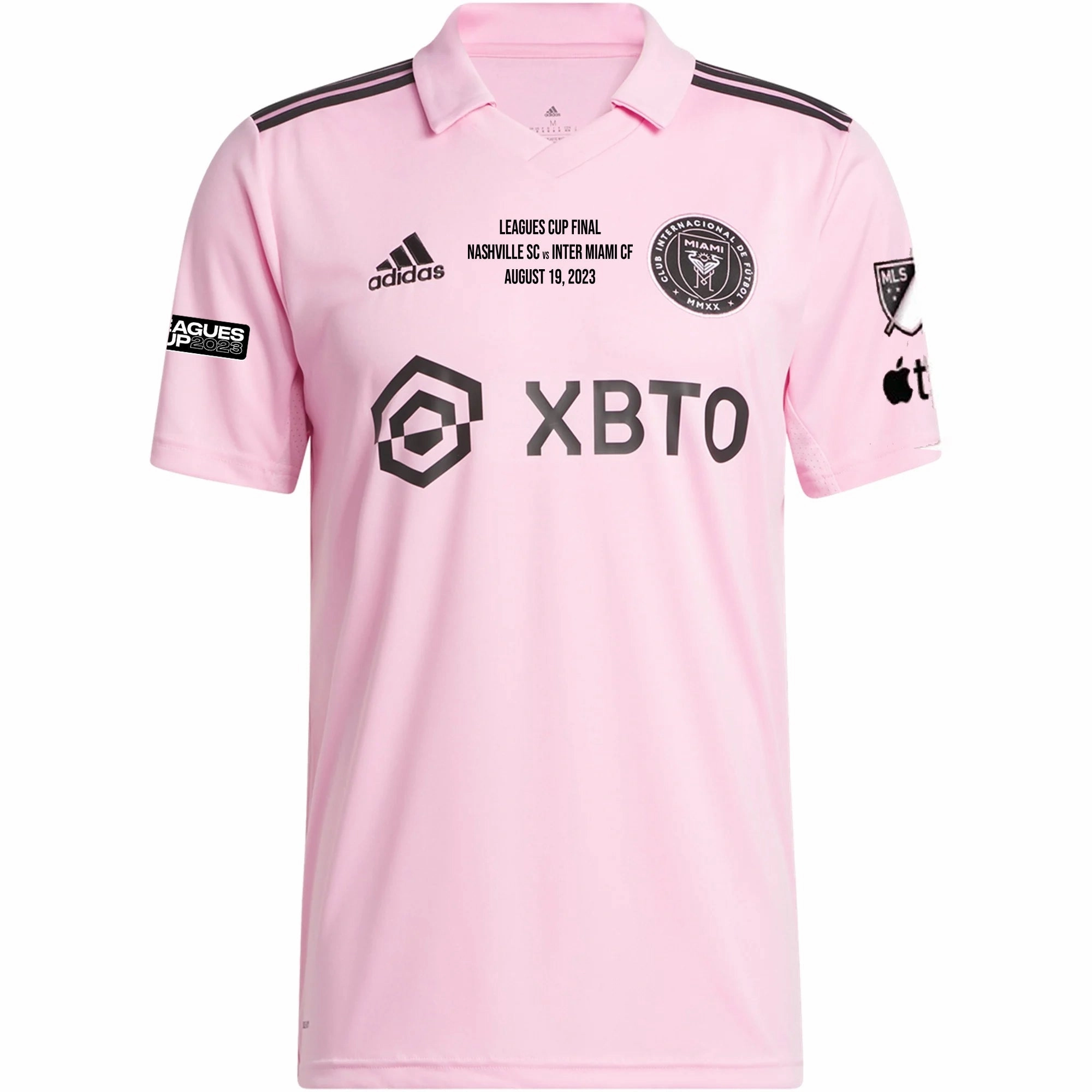 Stretchable Armholes adidas Inter Miami Robert Taylor Home Jersey 23/24 w/ MLS   Leagues Cup Patch   Match Details (True Pink/Black)