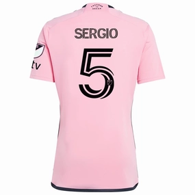 Athletic Wear adidas Inter Miami Sergio Busquets Royal Caribbean Home Jersey w/ MLS   Apple TV Patches 24/25 (Easy Pink)
