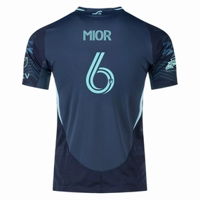 adidas J. Mior Seattle Sounders Authentic Away Jersey 25/26 w/ MLS Patches & Sponsor (Aura Ink) Water Repellent Finish Thermal Regulating Layer