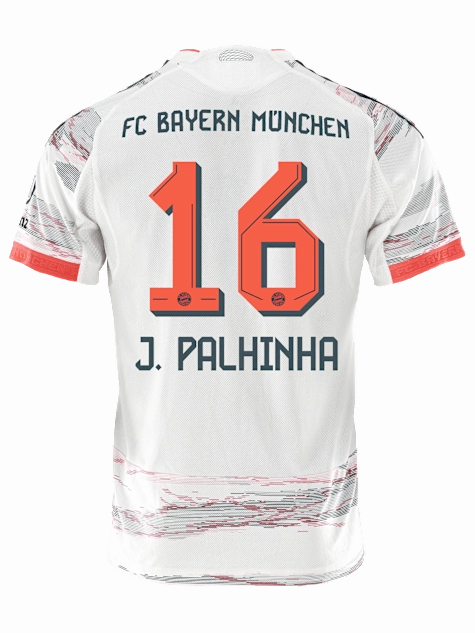 Casual Vibes adidas J. Palhinha Authentic Away Jersey 25/26 w/ Sponsor   Meister Bundesliga Patch (White/Red)