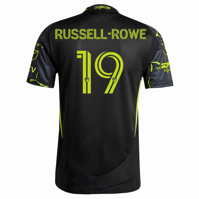 adidas Jacen Russell-Rowe Columbus Crew Authentic Away Jersey w/ MLS Patches 25/26 (Black/Yellow) Modern Look