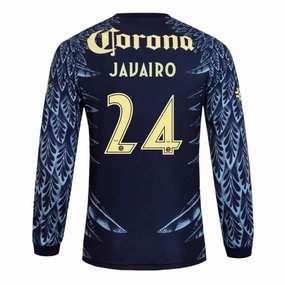 adidas Javairo Club Am??rica 25/26 Away Long Sleeve Jersey (Blue) Durable Blends Raglan Sleeve Construction